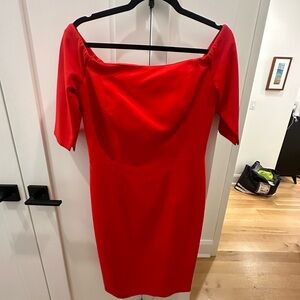 Milly Red Off the Shoulder Sheath Dress